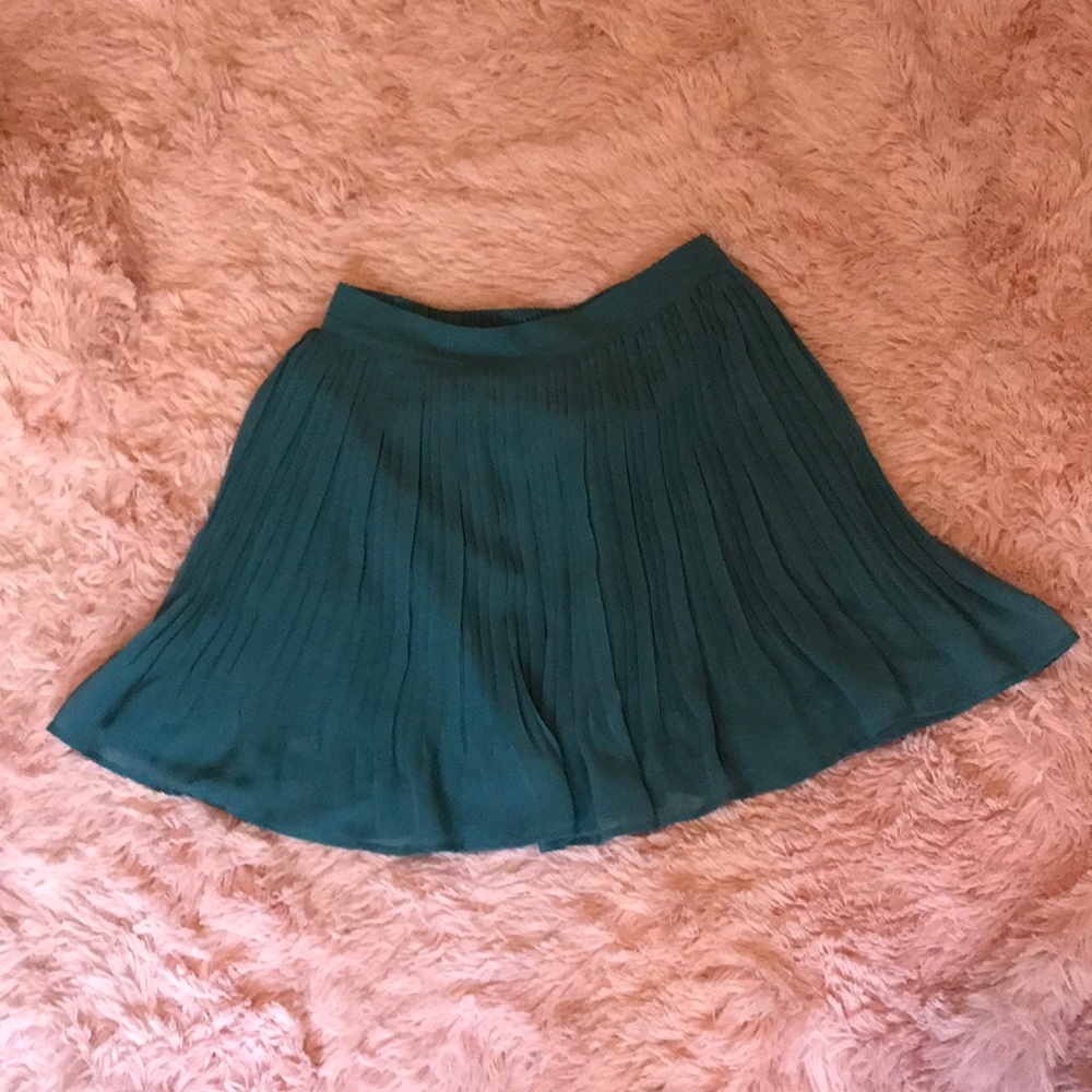 Candies Pleated Mini Skirt, (blue-green color)